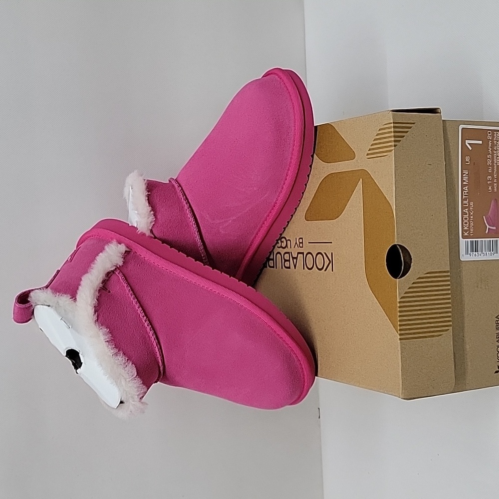 UGG Kids Pink Plush-Lined Slip-On Boots